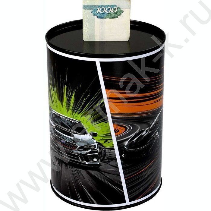 Копилка металлическая Неоновые тачки | Фото 3