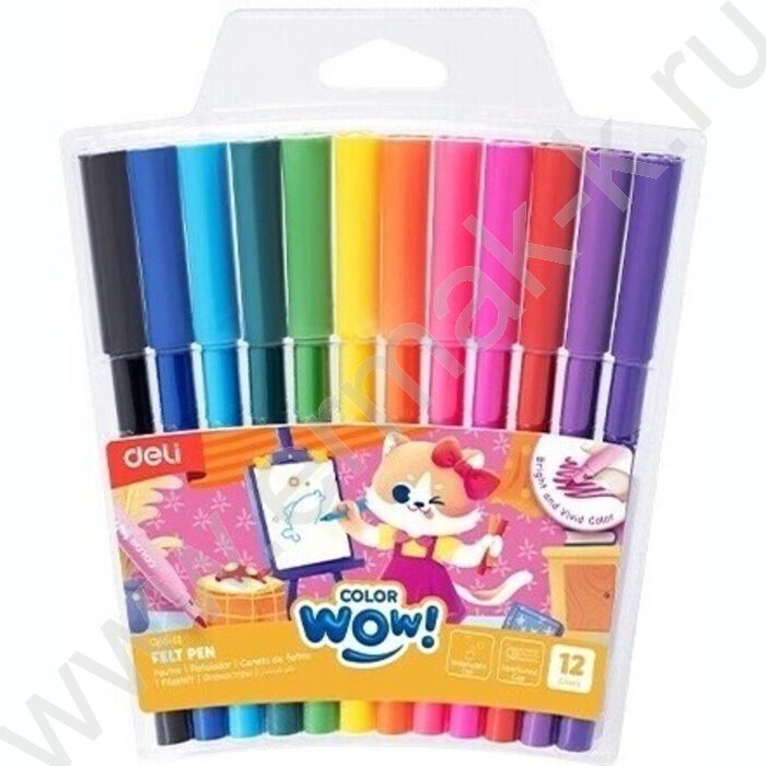 Фломастеры  12цв Colorwow /вентилируемый колпачек /смываемые /европодвес | Фото 1