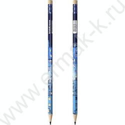 Карандаш пластиковый  с ластиком  HB Windows, трехгранный /цвет корпуса - ассорти | Фото 2