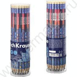 Карандаш пластиковый  с ластиком  HB Windows, трехгранный /цвет корпуса - ассорти | Фото 3