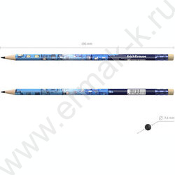 Карандаш пластиковый  с ластиком  HB Windows, трехгранный /цвет корпуса - ассорти | Фото 4