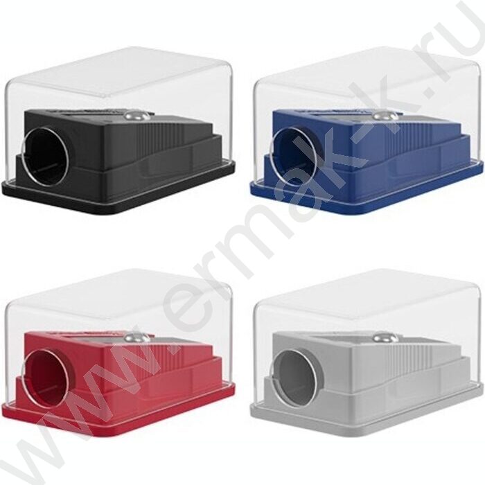 Точилка 1отв. пластик Base Mini, Classic /с контейнером /ассорти | Фото 1