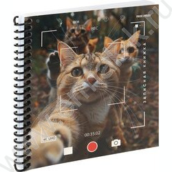 Зап. книжка  80л А6 спираль "Котики в объективе камеры" | Фото 1