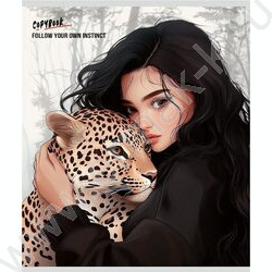 Тетрадь  96л клетка "Девушки и дикие кошачьи" /глиттер/ ассорти | Фото 4