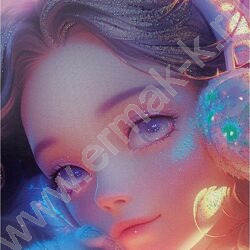 Тетрадь  96л клетка "Сияющие девушки и животные" /глиттер/ ассорти | Фото 7