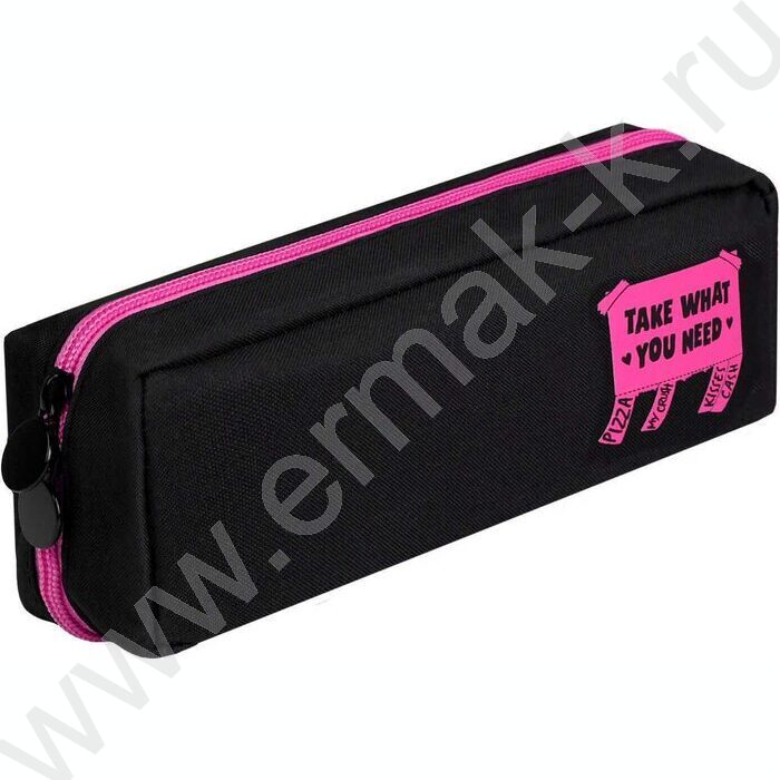 Пенал школьный полиэстер молния "Бери,что нужно" шелкография | Фото 1