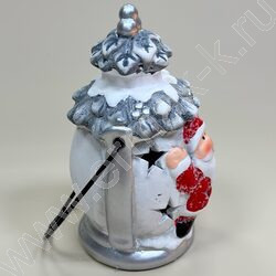 Подсвечник 6*6*12,5см. Шишка с рисунком Снеговика или Деда Мороза /ассорти, 9-177 NEW | Фото 2