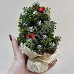 Елка с игрушкой серебро H=17см., 9-189 NEW | Фото 3