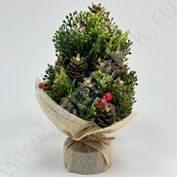 Елка с игрушкой золото H=17см., 9-190 NEW | Фото 1