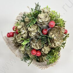 Елка с игрушкой золото H=15см., 9-193 NEW | Фото 2