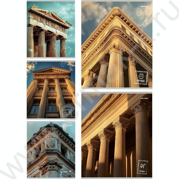 Тетрадь  48л клетка "Классическая архитектура" /перевертыши ассорти | Фото 1