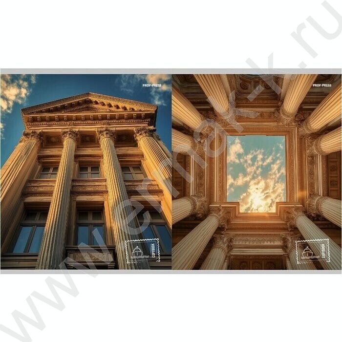 Тетрадь  48л клетка "Классическая архитектура" /перевертыши ассорти | Фото 4