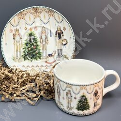 Набор посуды: 2 Кружки и 2 блюдца керам 160мл "Новогодняя сказка" NEW | Фото 1