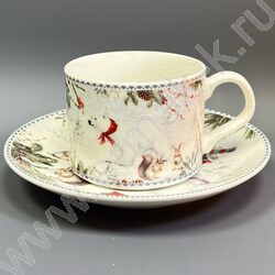 Набор посуды: Кружка и блюдце керам 160мл "Белый медведь" NEW | Фото 1