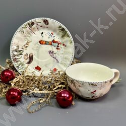 Набор посуды: 2 Кружки и 2 блюдца керам 120мл "Белый Медведь" NEW | Фото 6