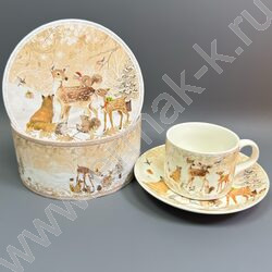 Набор посуды: Кружка и блюдце керам 160мл "Олененок" NEW | Фото 2