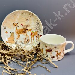 Набор посуды: Кружка и блюдце керам 160мл "Олененок" NEW | Фото 4