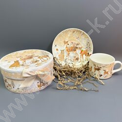 Набор посуды: Кружка и блюдце керам 160мл "Олененок" NEW | Фото 5