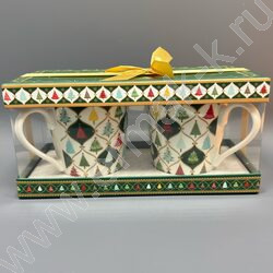 Набор посуды: 2 Кружки керам 370мл "Елочки" NEW | Фото 3