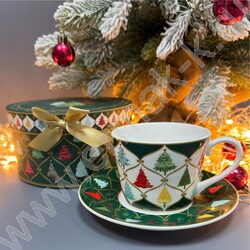 Набор посуды: Кружка и блюдце керам 230мл "Елочки" NEW | Фото 7