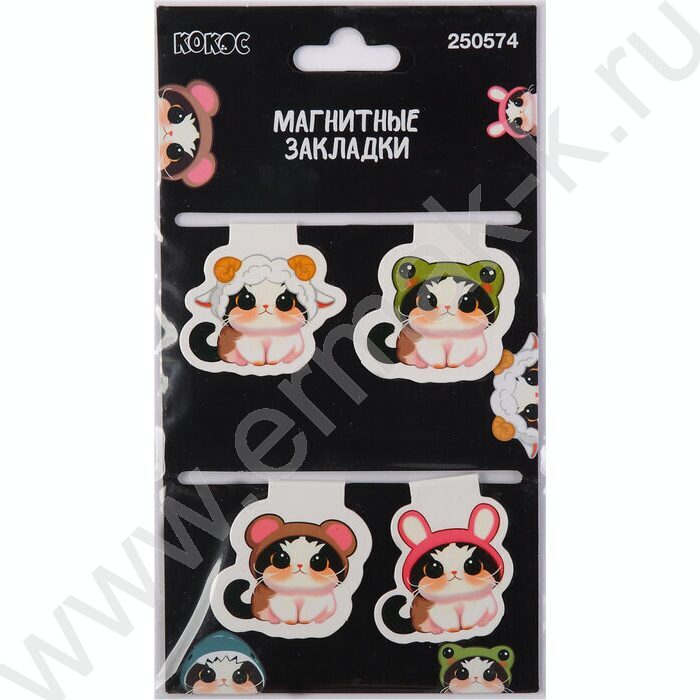 Закладки магнитные "Cat fun" набор 4шт | Фото 3