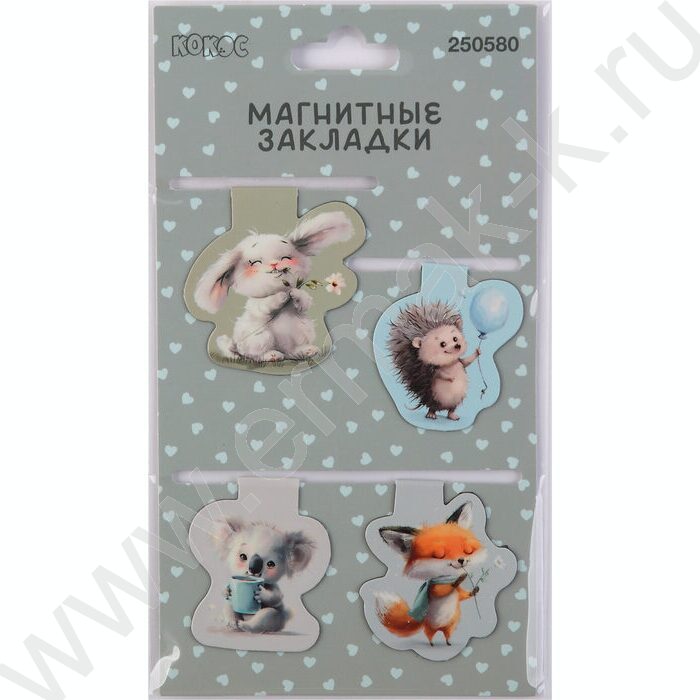 Закладки магнитные "Cute animals" набор 4шт | Фото 3