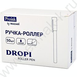 Ручка-роллер 0,5мм синяя Dropi /игла,корпус пластиковый прозрачный NEW | Фото 3