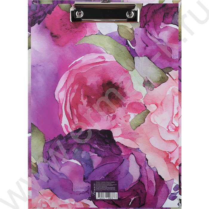 Клипборд А4 мат.ламин. с зажимом Цветы акварель | Фото 1