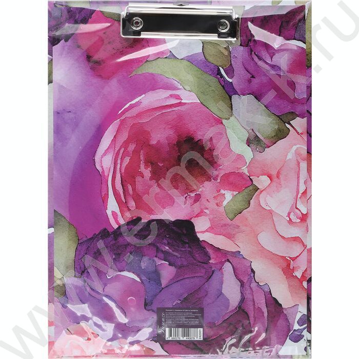 Клипборд А4 мат.ламин. с зажимом Цветы акварель | Фото 3