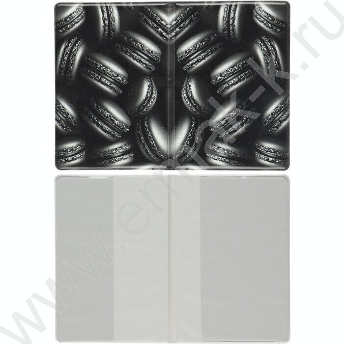 Обложка д/паспорта ПВХ "Black macaroons" | Фото 2