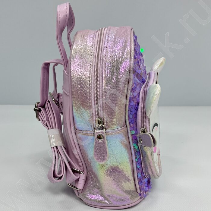 Рюкзак 21*20*10см. "Котенок" пайетки /сиреневый | Фото 2