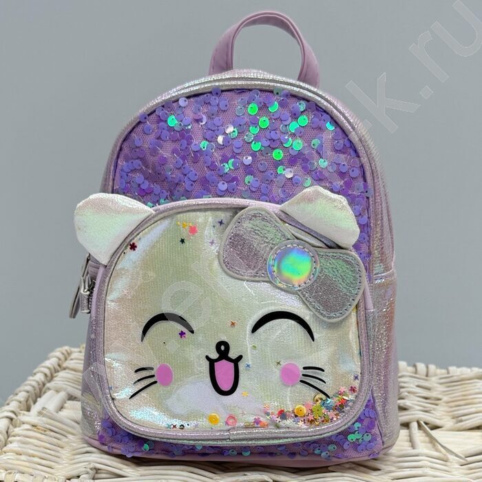 Рюкзак 21*20*10см. "Котенок" пайетки /сиреневый | Фото 4