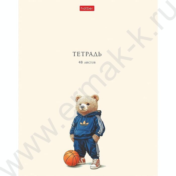 Тетрадь  48л клетка "Модные мишки" /ламинация Soft-touch/ ассорти | Фото 1