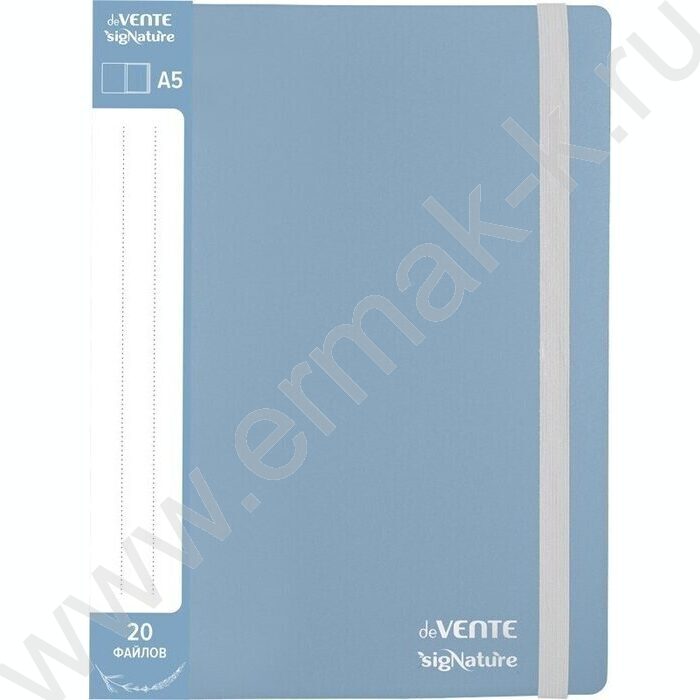 Папка  20 файлов А5 "sigNATURE" фактура "ткань" /вкладыши 30мкм, сумеречно синяя NEW | Фото 1