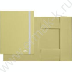 Папка на резинках sigNATURE фактура "ткань", 3 клапана, оливковая А4 0,65мм NEW | Фото 2