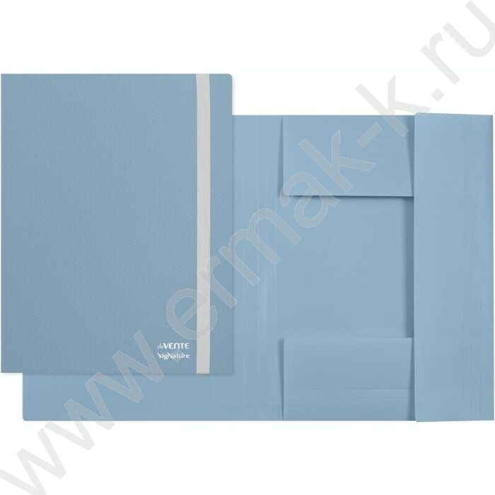 Папка на резинках sigNATURE фактура "ткань", 3 клапана, сумеречно синяя А4 0,65мм | Фото 2