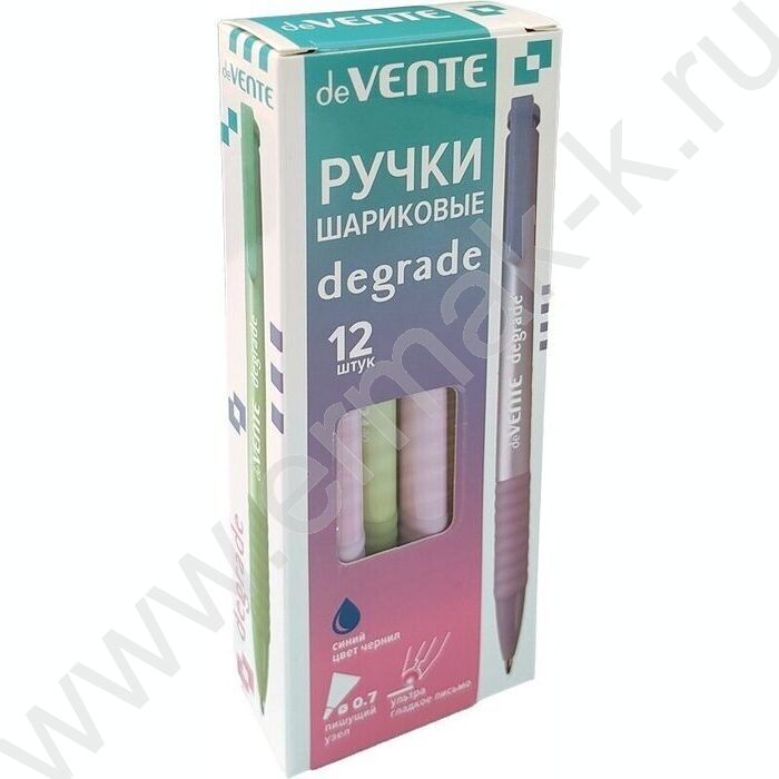 Ручка шар авт 0,7мм Degrade синяя /резиновый держатель, ассорти NEW | Фото 2