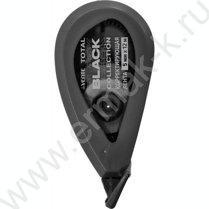 Корректирующая лента 5мм*12м "TOTAL BLACK" полупрозр.корпус, фронт. аппликатор, черный | Фото 1