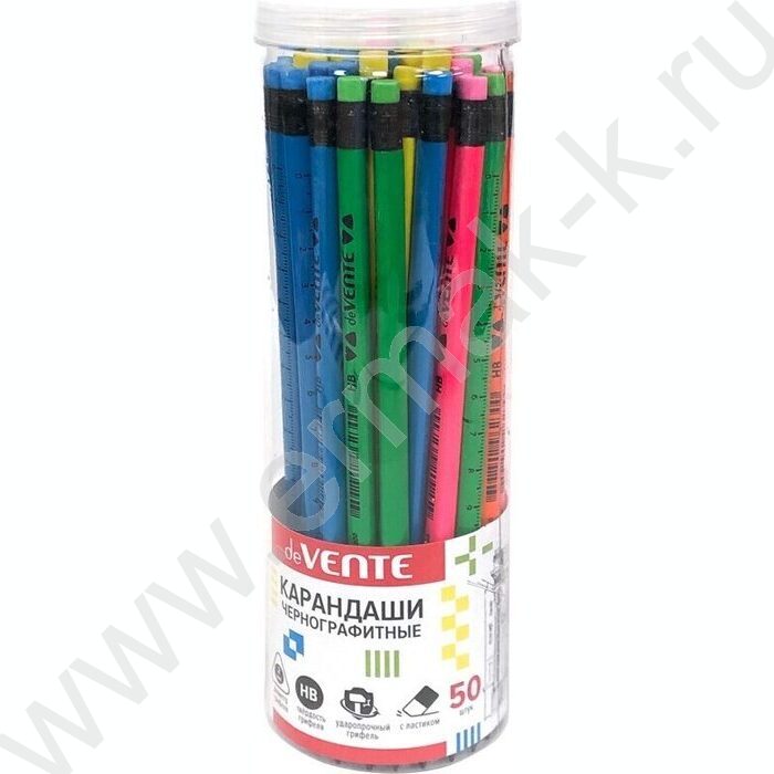 Карандаш ч/гр с ластиком HB "Triolino Ruler" трёхгранный корпус, грифель D-2мм /ассорти | Фото 2