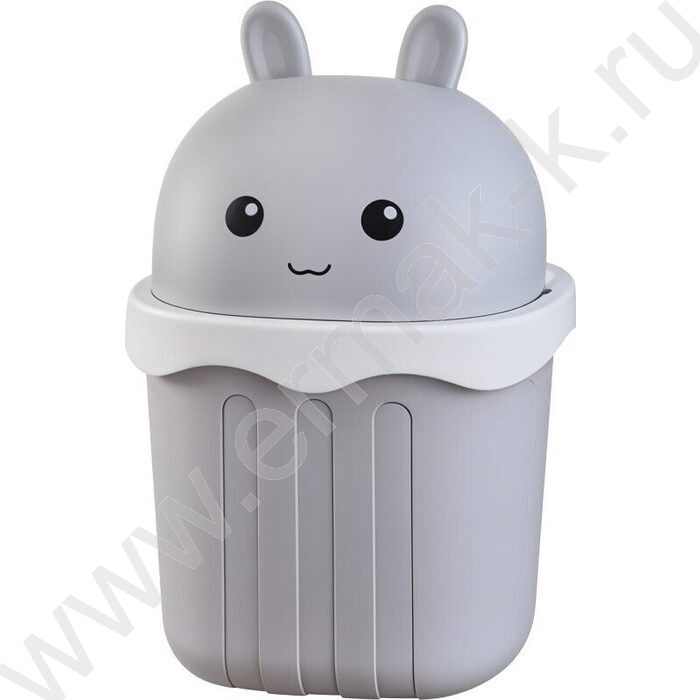 Контейнер д/бумаг настольный 15*15*21см "Gray Bunny" с крышкой в головы зайца /серый | Фото 1