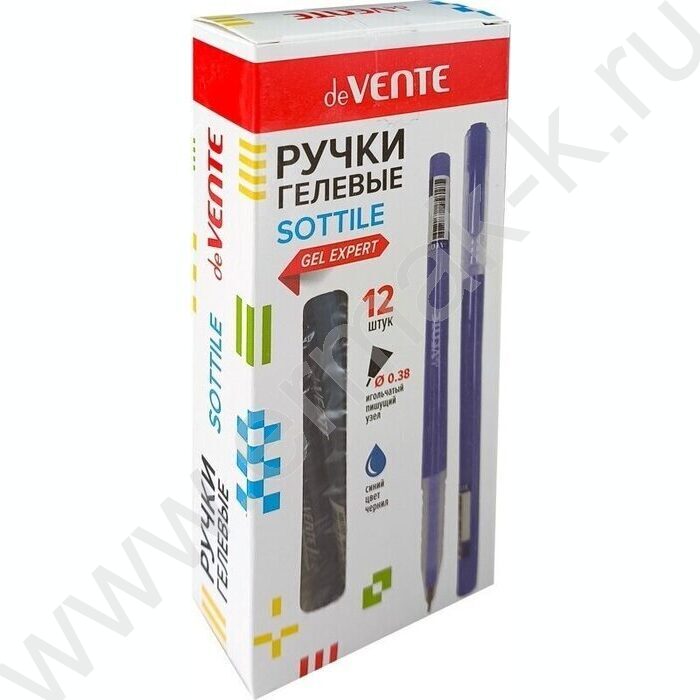 Ручка гелевая синяя 0,38мм "Sottile", синий корпус с полупрозрачной матовой грип-зоной | Фото 2