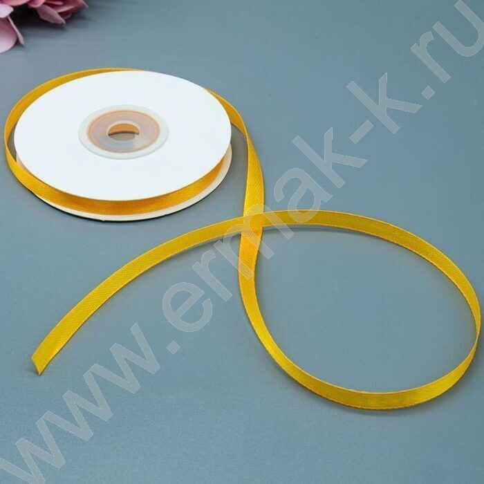 Лента атлас 0,6см*22,85м 25ярд светло-оранжевая | Фото 2