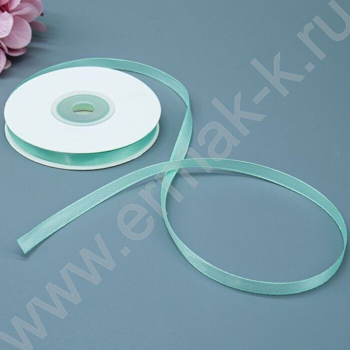 Лента атлас 0,6см*22,85м 25ярд тиффани | Фото 2