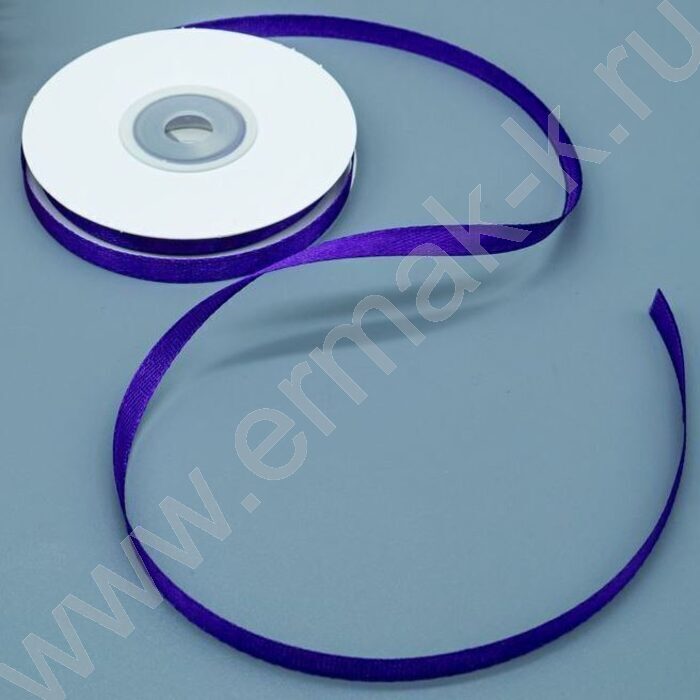 Лента атлас 0,6см*22,85м 25ярд фиолетовая | Фото 2