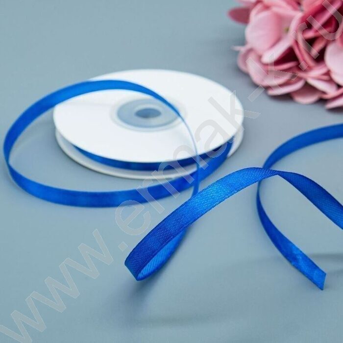 Лента атлас 0,6см*22,85м 25ярд ярко-синяя | Фото 2