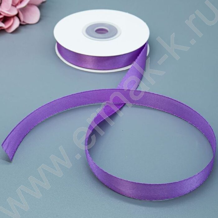 Лента атлас 1,2см*22,85м 25ярд светло-сиреневая | Фото 2