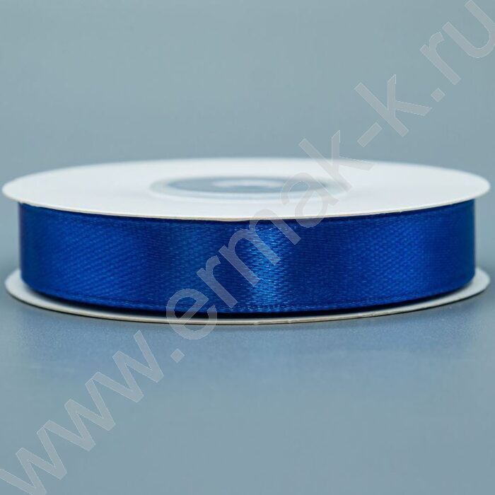 Лента атлас 1,2см*22,85м 25ярд ярко-синяя | Фото 1