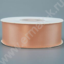 Лента атлас 2,5см*22,85м 25ярд персиковая | Фото 1