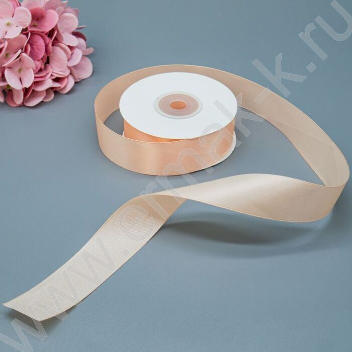 Лента атлас 2,5см*22,85м 25ярд персиковая | Фото 2