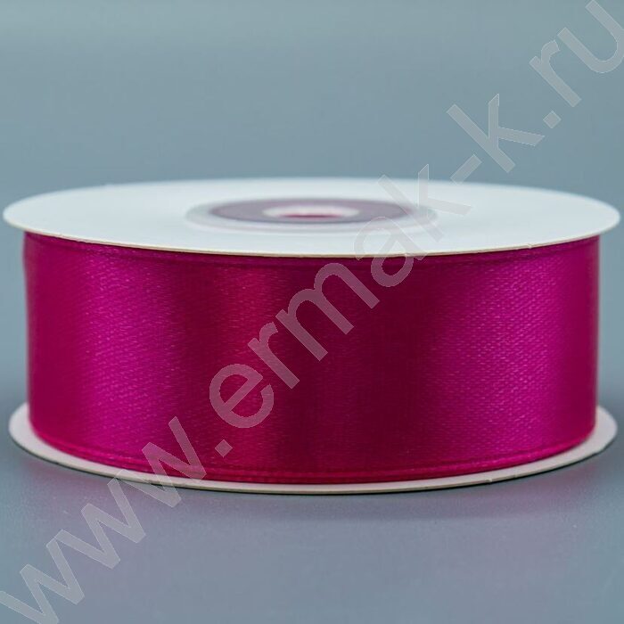 Лента атлас 2,5см*22,85м 25ярд фуксия | Фото 1